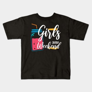 Girls Trip Cute Girls Weekend 2020 Mask Girls Trip 2020 Mask girls weekend trips Kids T-Shirt